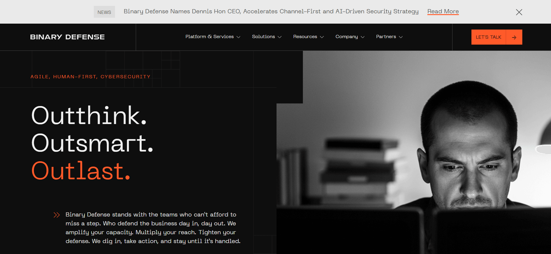 Binary Defense Website Screenshot