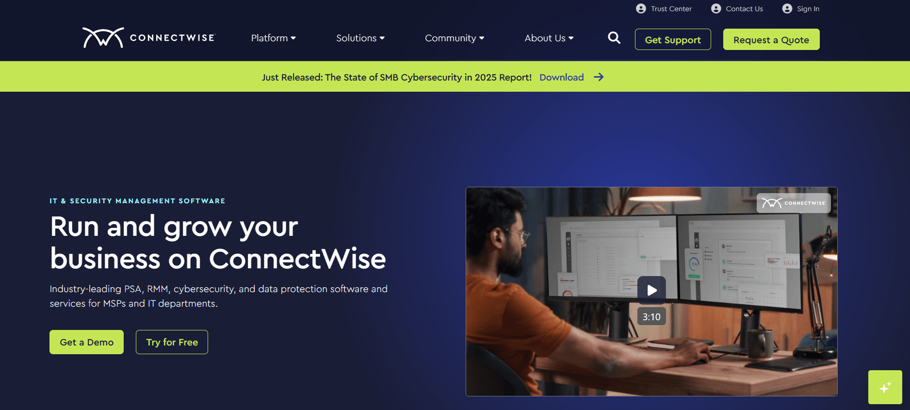 ConnectWise Website Screenshot