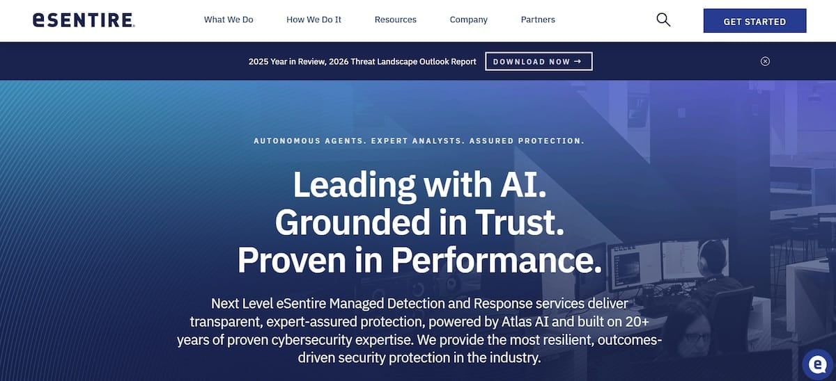 eSentire Website Screenshot