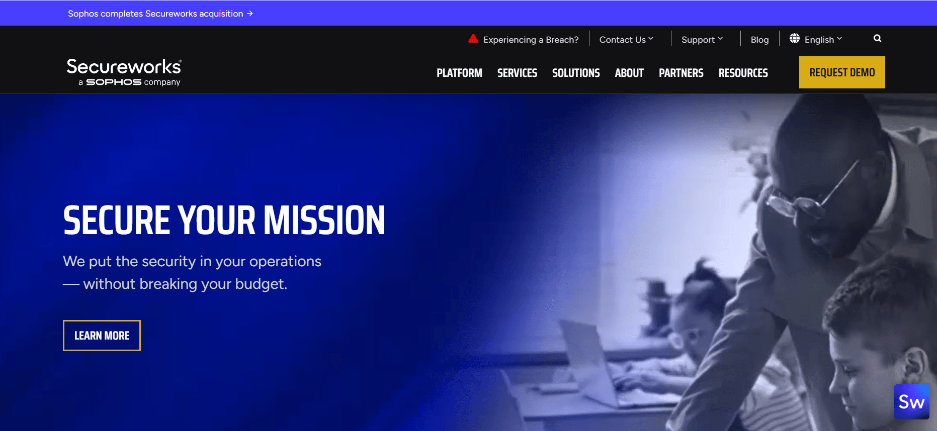 Secureworks Website Screenshot