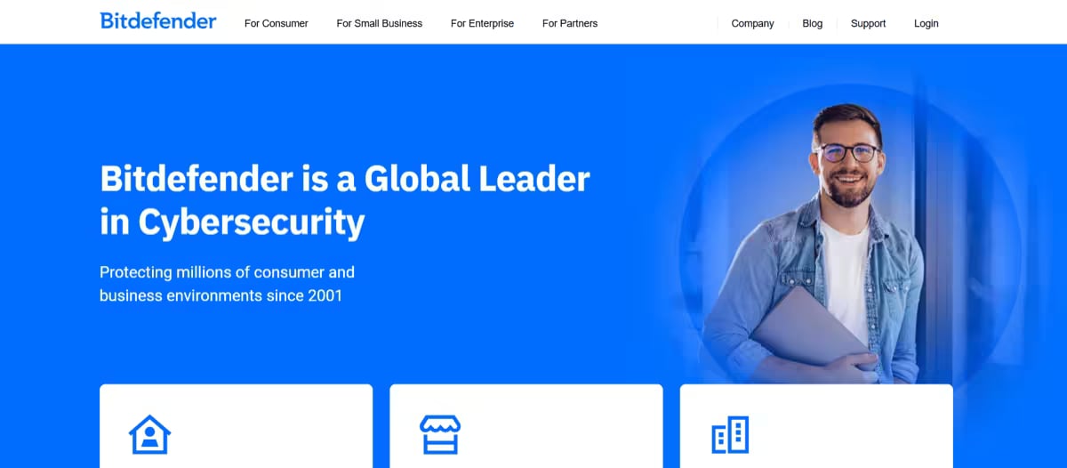 Bitdefender GravityZone Website Screenshot