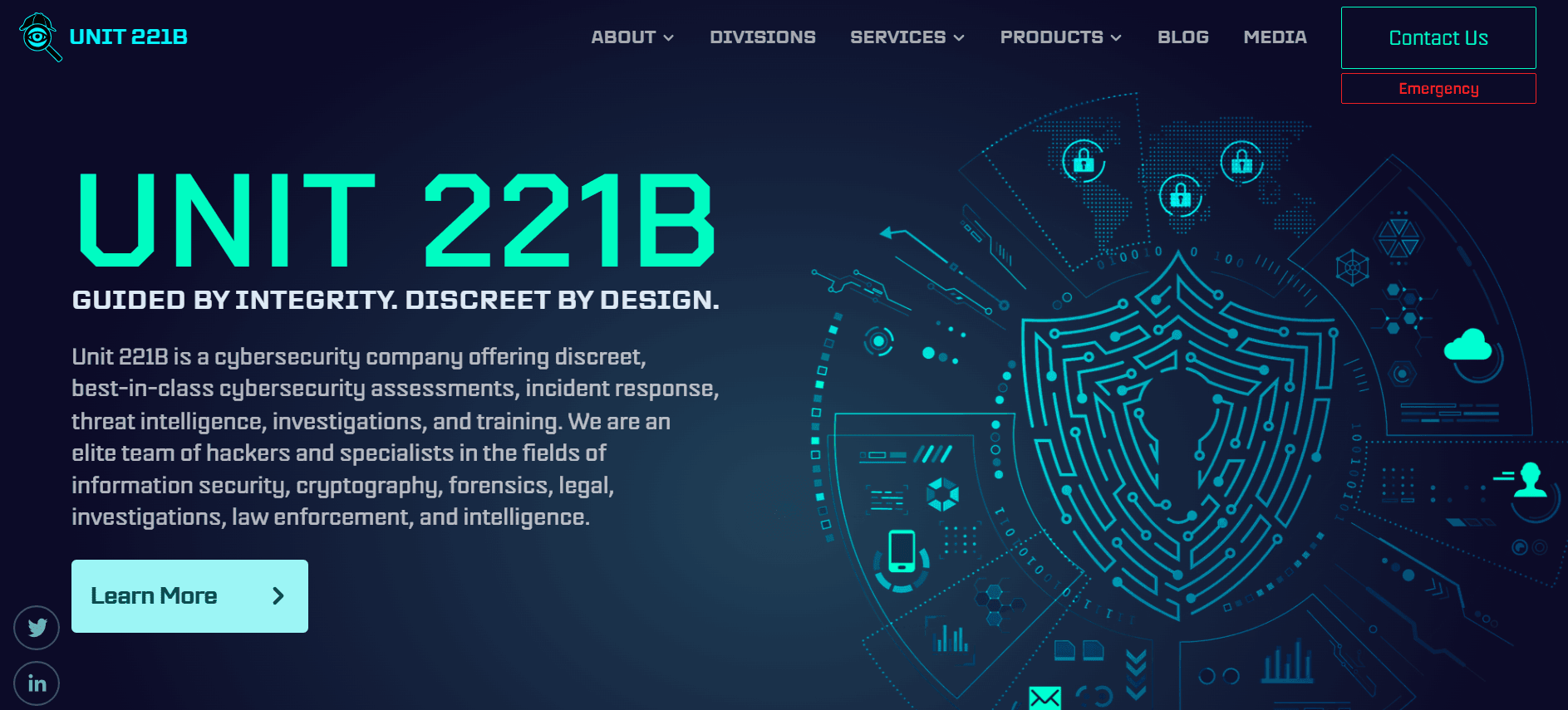 Unit 221B Website Screenshot